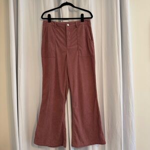 Cider Corduroy Wide Leg Pants Mauve Pink High Rise Large
